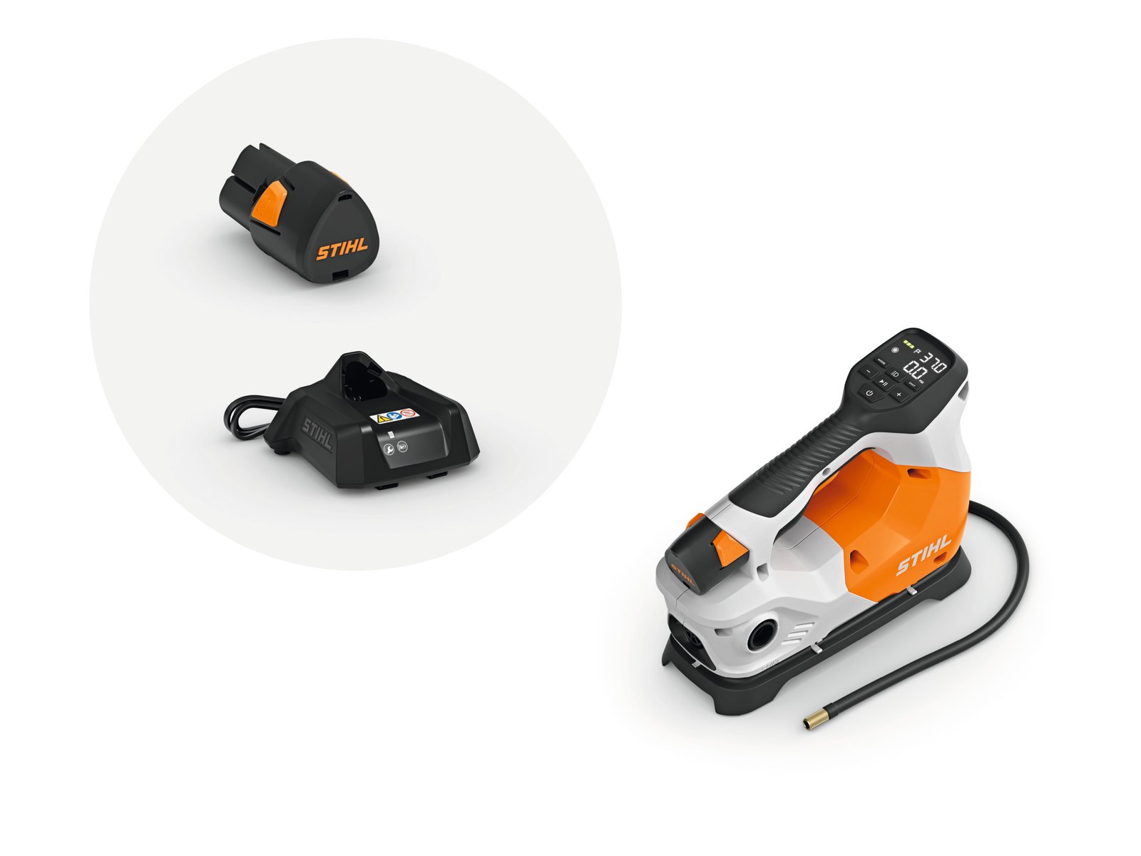 Stihl KOA 20 Cordless Compressor with 1x AS 2 battery and AL 1 charger - KOA 20 CORDLESS COMPRESSOR - AS SYSTEM